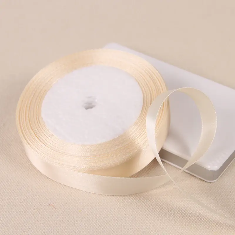 Beige Cream 6mm 10mm 15mm 20mm 25mm 40mm 50mm Silk Satin Ribbons DIY Handmade Crafts Supplies Wedding Decoration Gift Wrapping