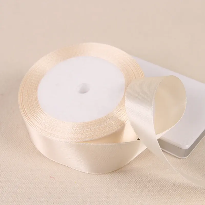 Beige Cream 6mm 10mm 15mm 20mm 25mm 40mm 50mm Silk Satin Ribbons DIY Handmade Crafts Supplies Wedding Decoration Gift Wrapping