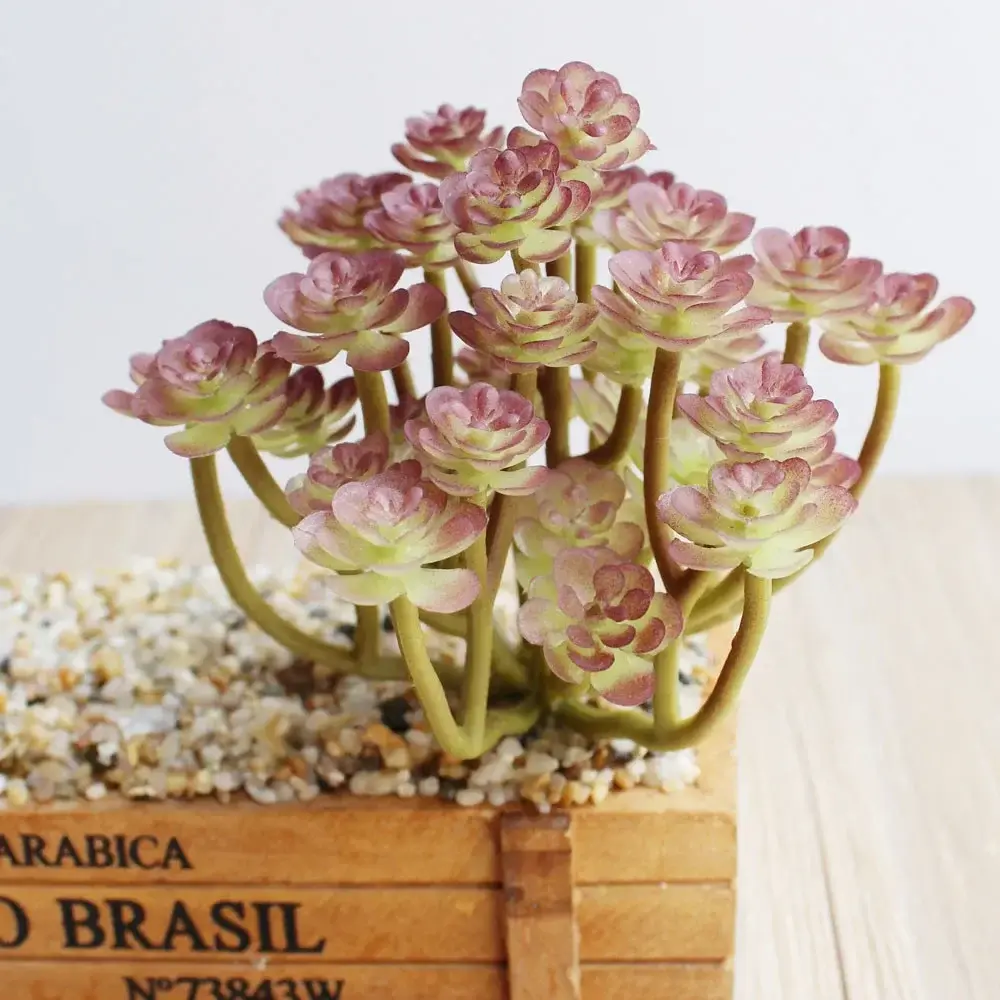 Purple Flocking Artificial Succulents Plants Bonsai Desktop Fake Plants Wedding Decoration Plante Artificielle 40 Styles Pick Up