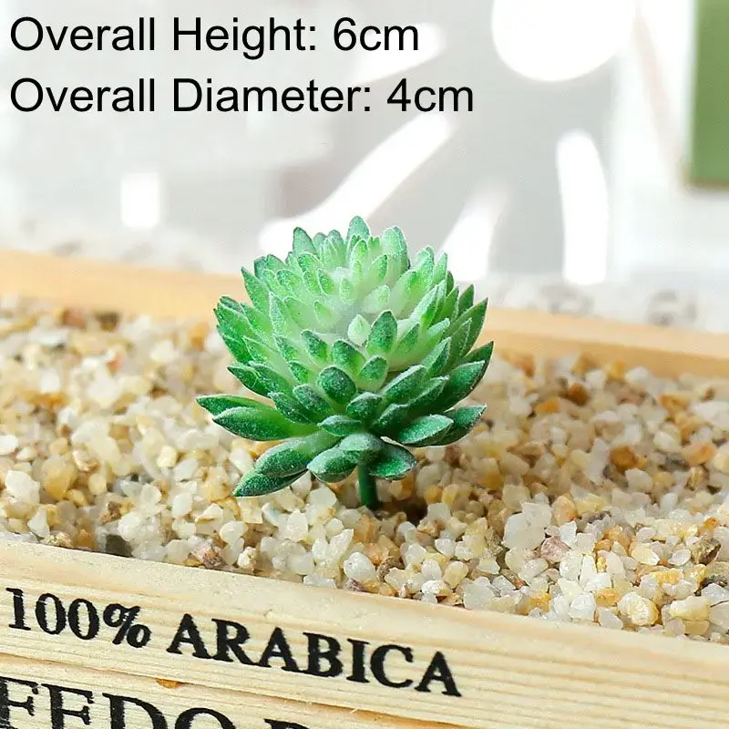 Green Flocking Artificial Succulents Plants Desktop Table Bedroom Office Mini Bonsai Ornament Fake Plants Home Garden Decoration