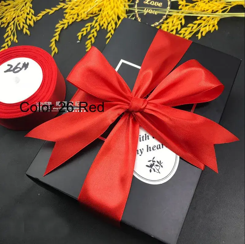 Christmas Halloween Wedding Party Decoration Satin Ribbons White Beige Blue Red Green Purple Orange Yellow Silk Ribbons Fitas