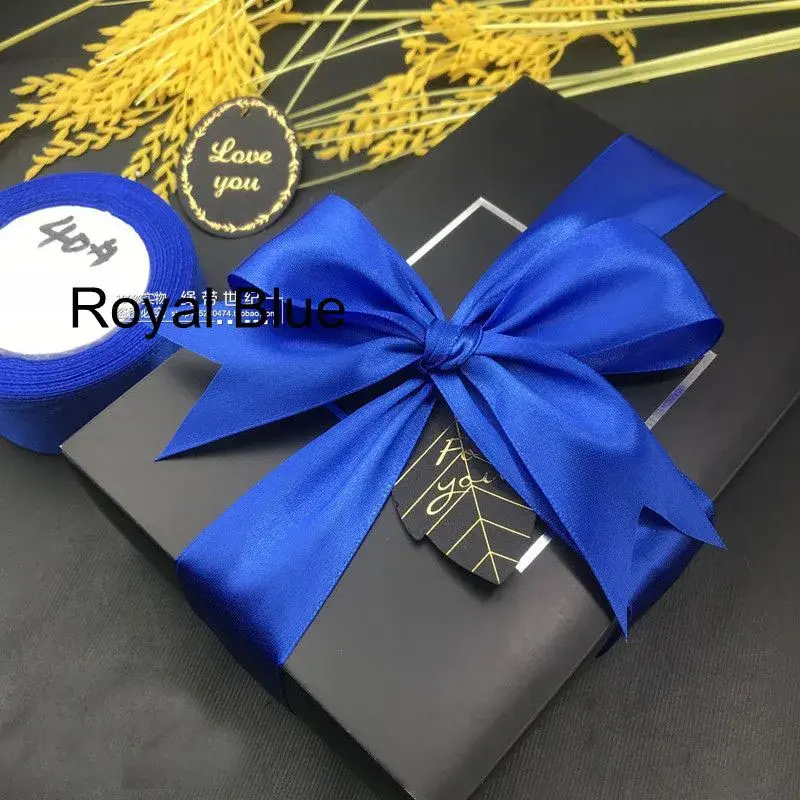 Christmas Halloween Wedding Party Decoration Satin Ribbons White Beige Blue Red Green Purple Orange Yellow Silk Ribbons Fitas