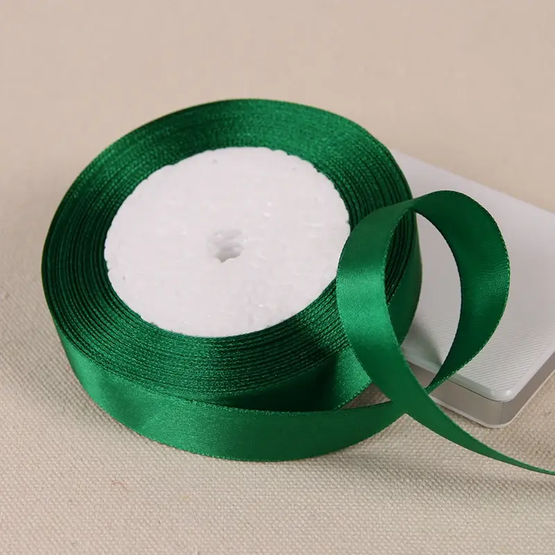 6mm 10mm 15mm 20mm 25mm 40mm 50mm Green Single Face Satin Ribbons DIY Handmade Crafts Supplies Wedding Decoration Gift Wrapping