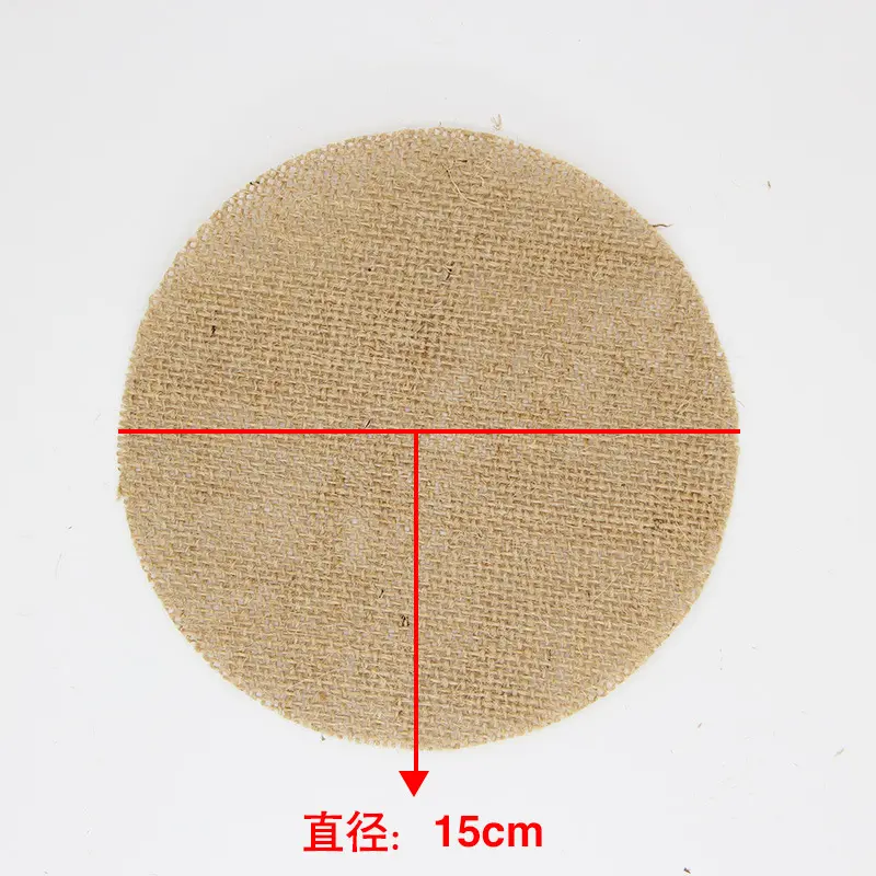5 Pieces 15cm Vintage Hessian Burlap Jute Piece for Wedding Christmas Party Home Decoration DIY Crafts Accessories