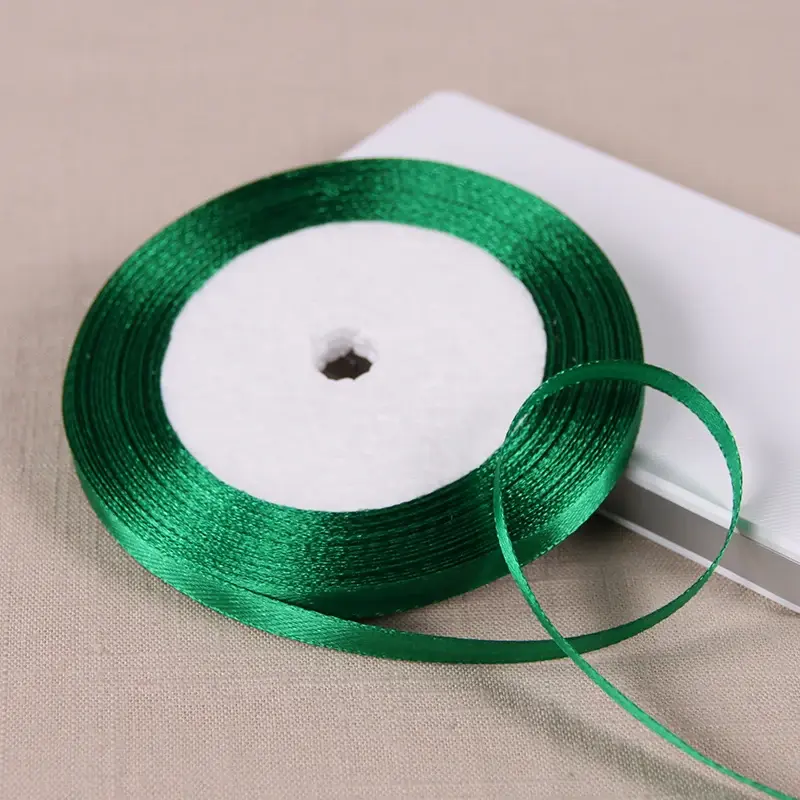 6mm 10mm 15mm 20mm 25mm 40mm 50mm Green Single Face Satin Ribbons DIY Handmade Crafts Supplies Wedding Decoration Gift Wrapping