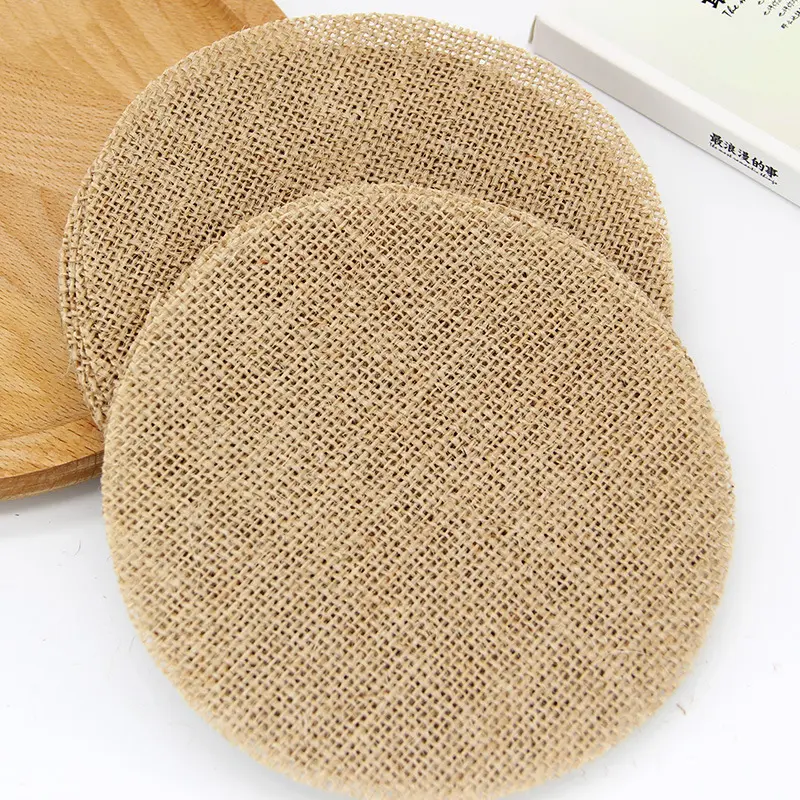 5 Pieces 15cm Vintage Hessian Burlap Jute Piece for Wedding Christmas Party Home Decoration DIY Crafts Accessories