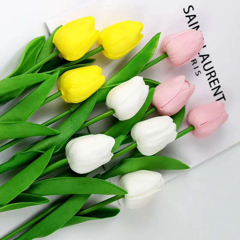 1 Piece Artificial Flowers Garden Tulips Real Touch Flowers Tulip Bouquet Decor Mariage for Home Wedding Decoration Fake Flowers