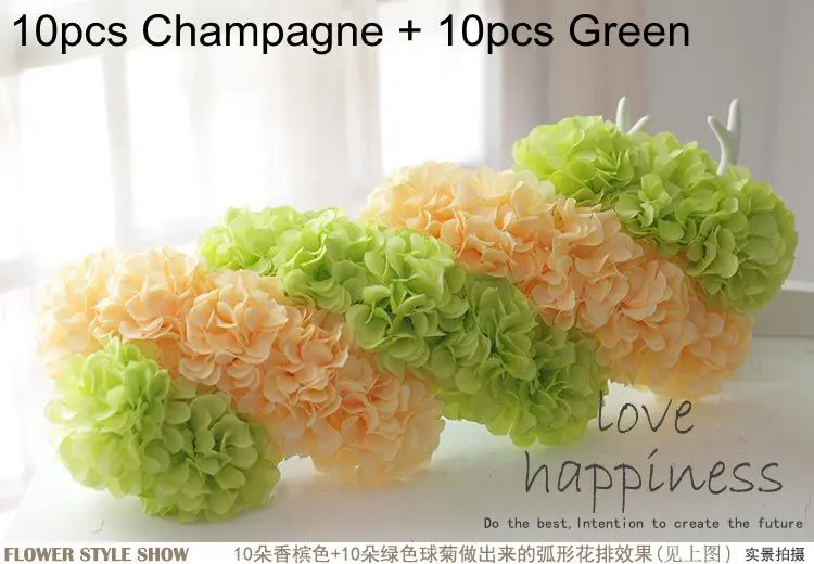 11cm Large Chrysanthemum Artificial Flower Heads Wedding Wall Arch Road Lead Fake Flowers DIY Bridal Wreath White Fake Flowers