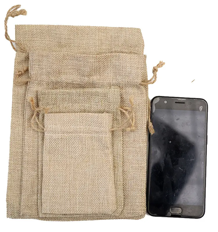 Vintage Retro Drawstring Jute Burlap Gift Bags Christmas Halloween Wedding Birthday Party Gift Packaging Hessian Hemp Pouches