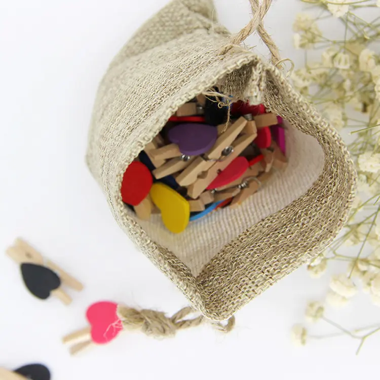 Vintage Retro Drawstring Jute Burlap Gift Bags Christmas Halloween Wedding Birthday Party Gift Packaging Hessian Hemp Pouches