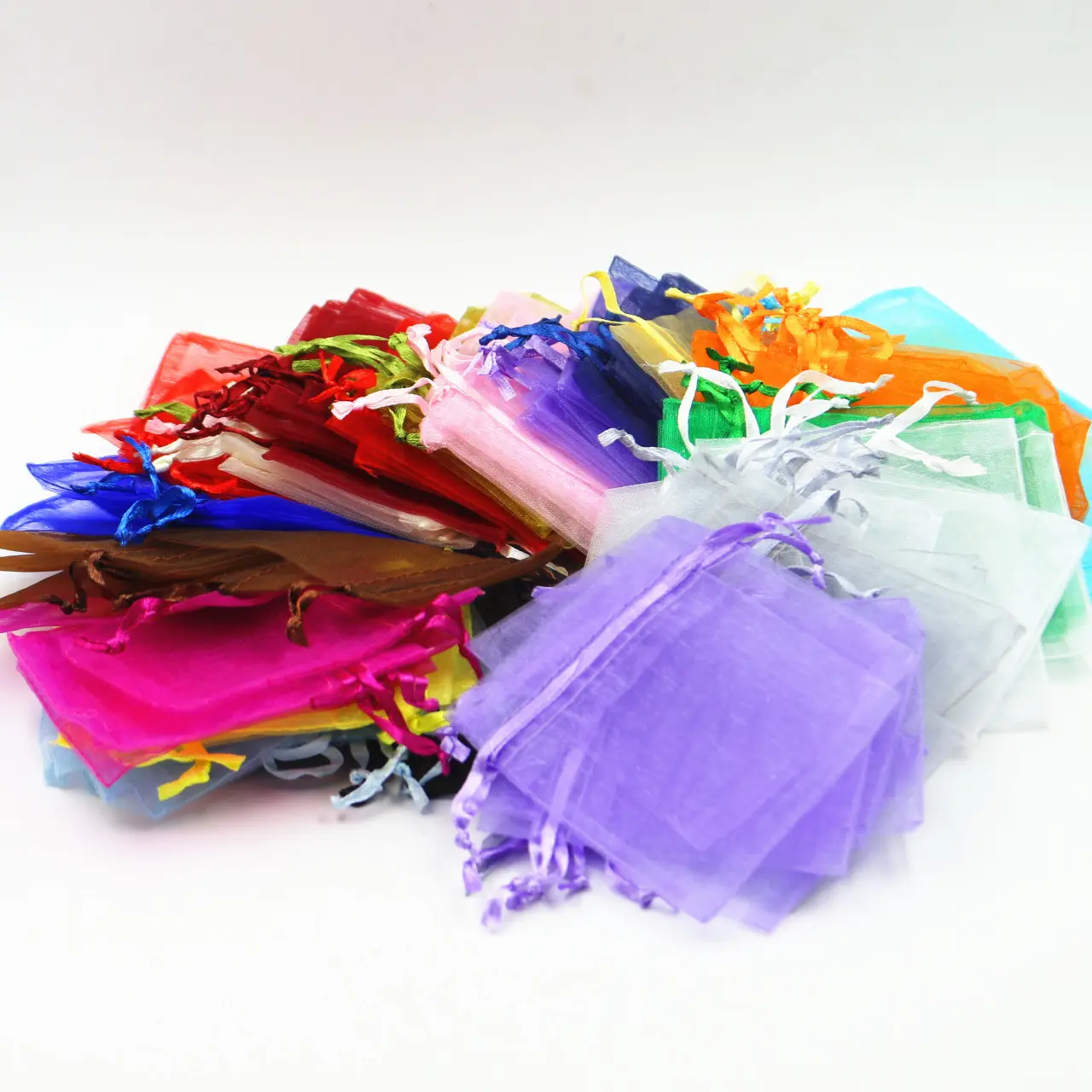 50pcs 7x9 9x12 10x15 15x20 17x23cm Organza Bags Christmas Halloween Gift Box Packaging Bags Wedding Candy Box Chocolate Bags