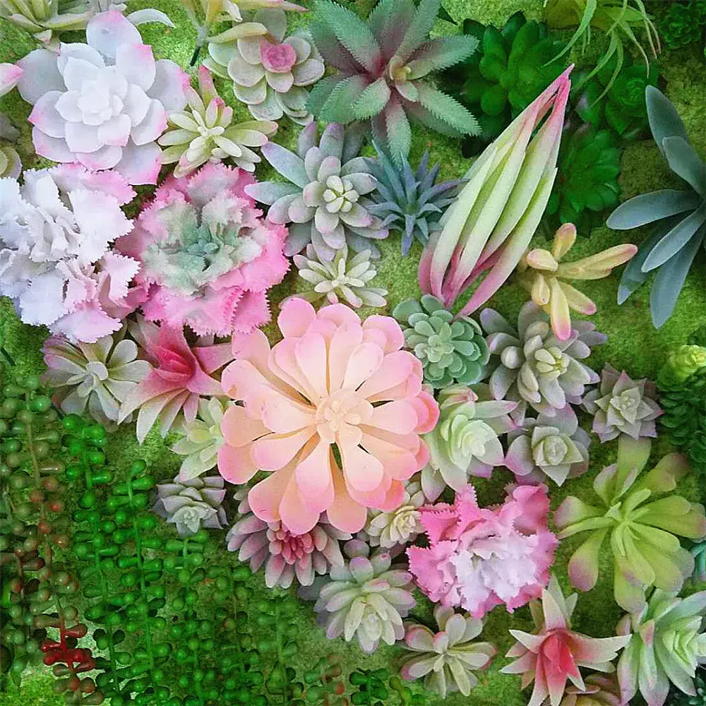 1pc White Flocking Artificial Succulents Plants Flower Arrangement Accessories Desktop Bonsai Home Garden Decoration Fake Plants