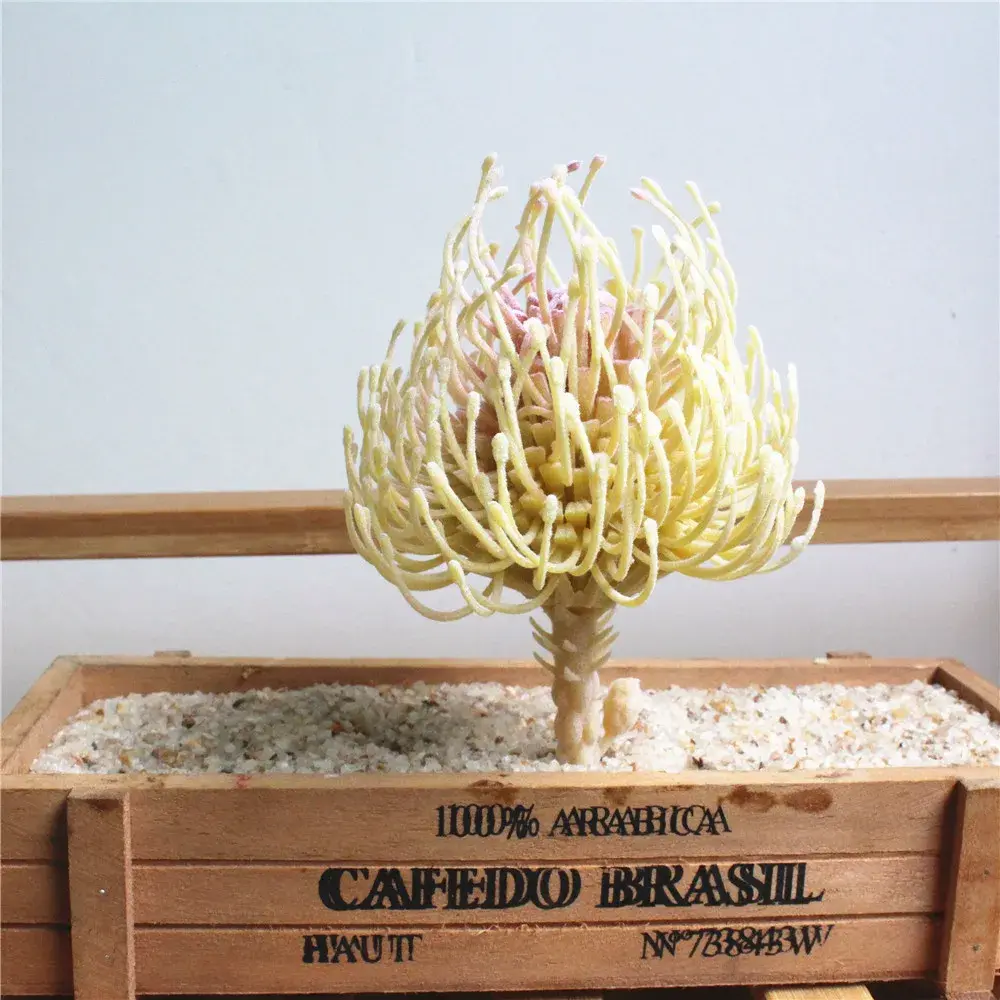 1pc White Flocking Artificial Succulents Plants Flower Arrangement Accessories Desktop Bonsai Home Garden Decoration Fake Plants