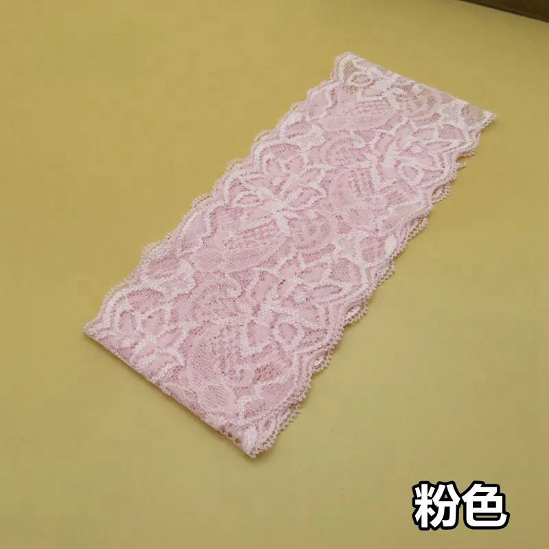 2meter Flower Pattern 8CM Wide Colorful Elastic Lace Fabric Ribbon Lace Trim Ribbon DIY African Fabrics Stretch Lace for Crafts