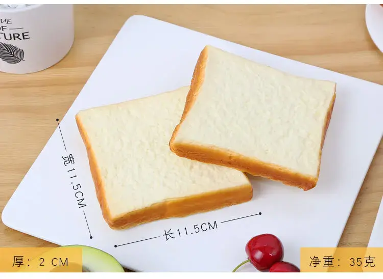 Fake Toast Slice Artificial Toast Faux Bread Simulation Cake Food Model Bakery Window Display Photography Props Table Decor