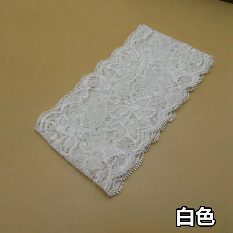 2meter Flower Pattern 8CM Wide Colorful Elastic Lace Fabric Ribbon Lace Trim Ribbon DIY African Fabrics Stretch Lace for Crafts