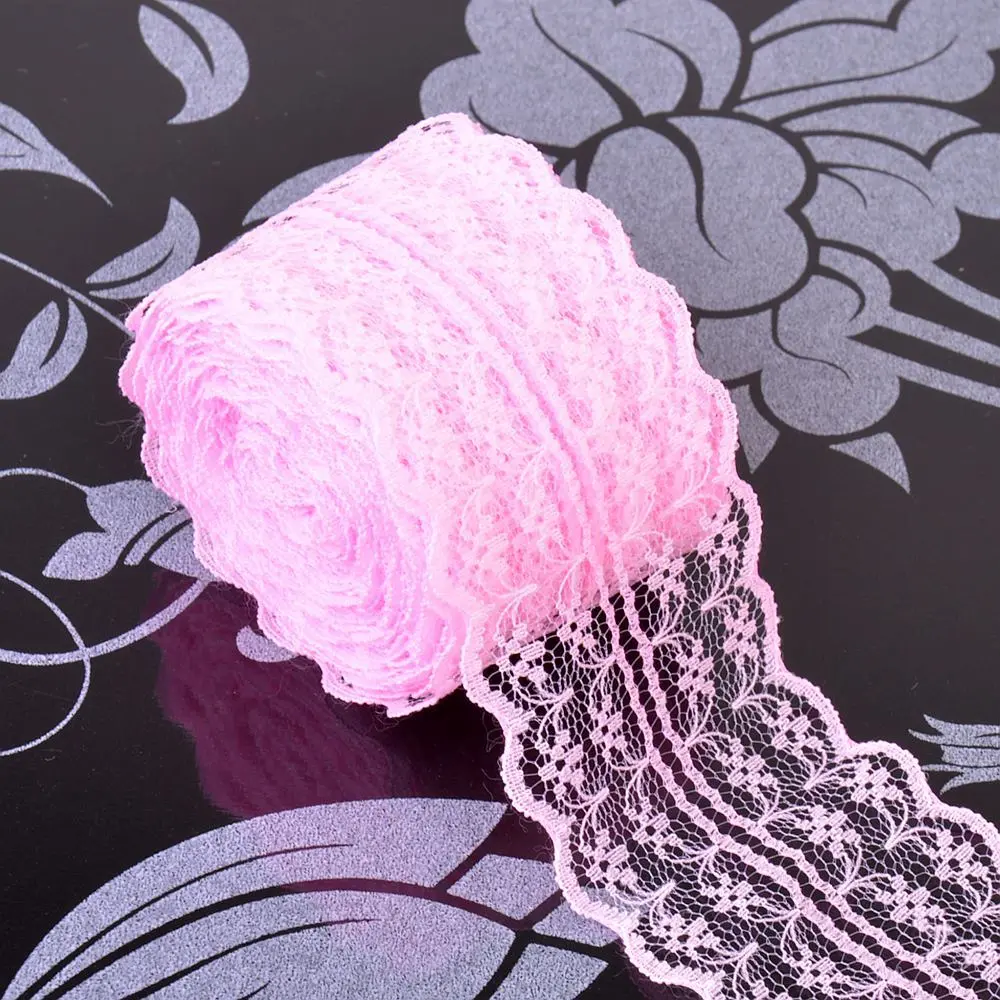 10 Meters Lace Ribbon Tape 45MM Lace Trim Fabric DIY Embroidered Net White Lace Trim Cord For Sewing Decoration