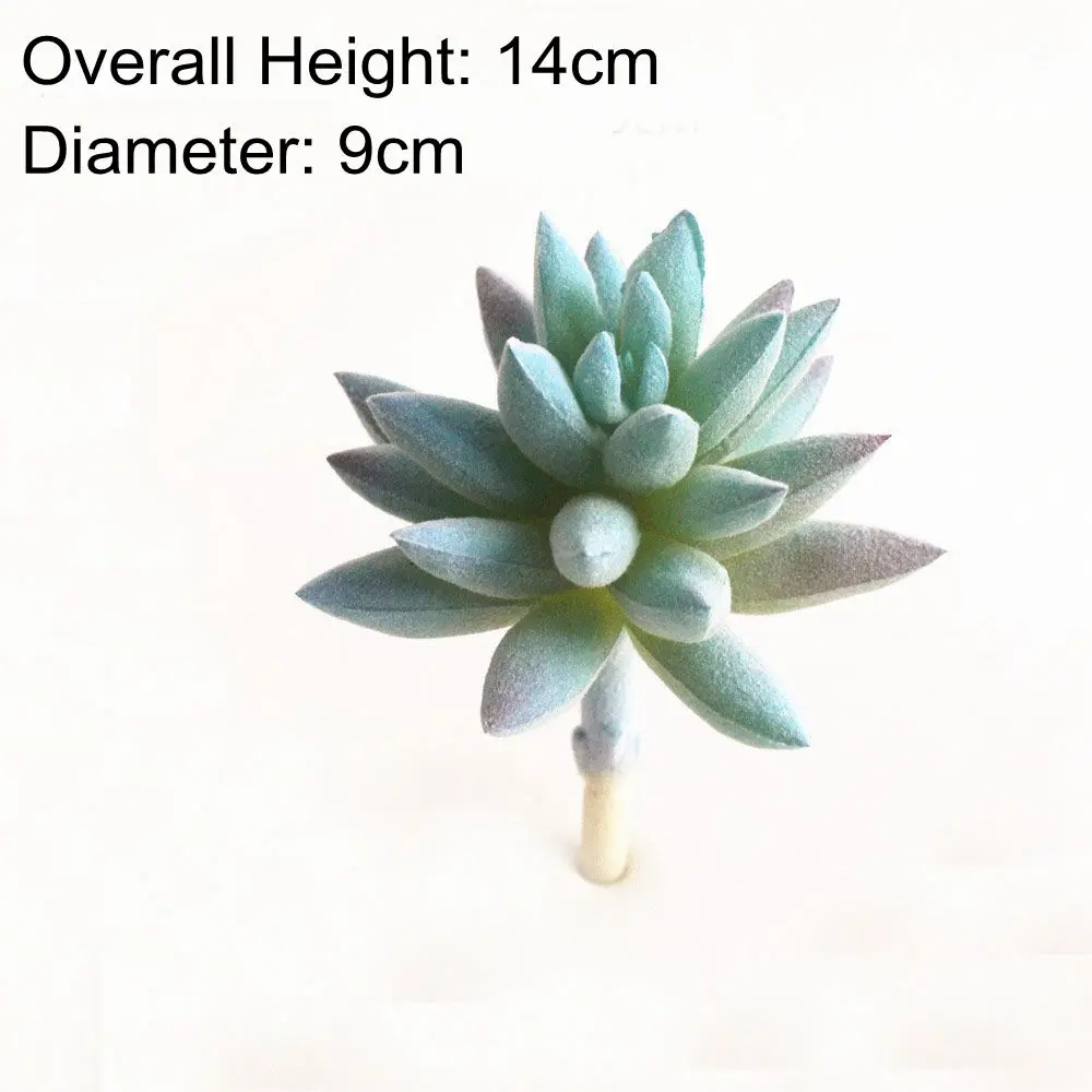 Blue Flocking Artificial Succulents Plants Flower Arrangement Accessories Desktop Bonsai Home Garden Decoration Fake Plants