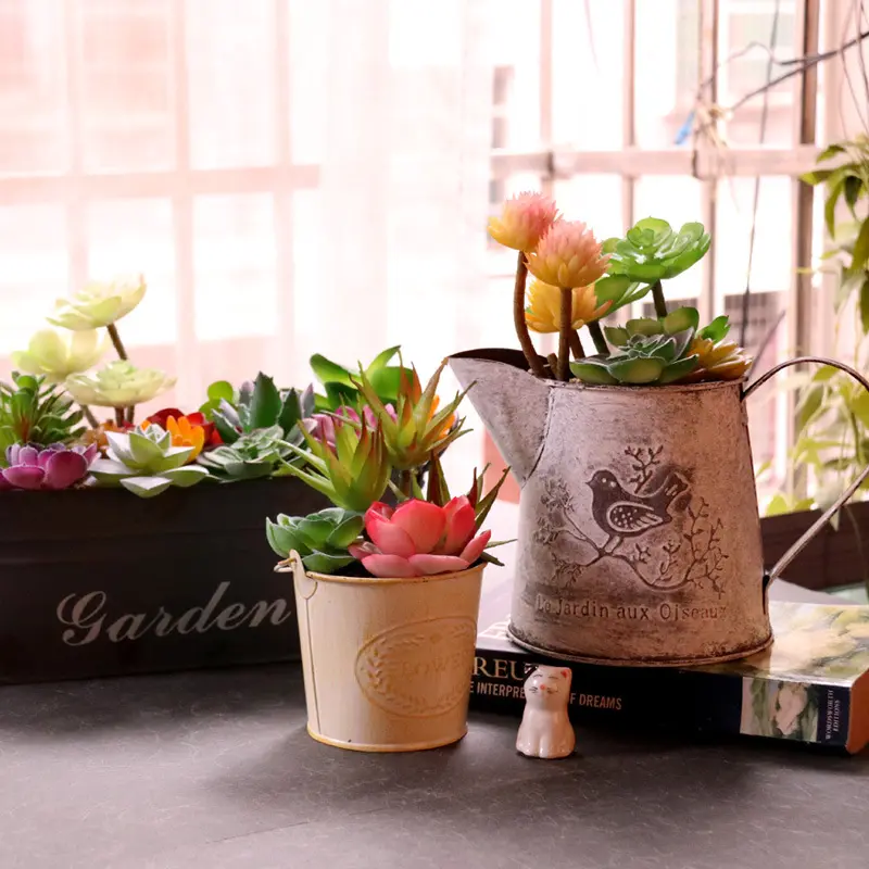 Artificial Succulent Plants Real Touch Landscape Lotus Grass Decorative Fake Plants Home Garden Room Christmas Party Decoration