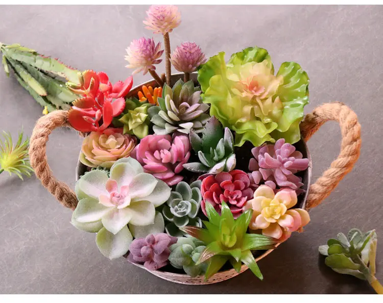 Artificial Succulent Plants Real Touch Landscape Lotus Grass Decorative Fake Plants Home Garden Room Christmas Party Decoration