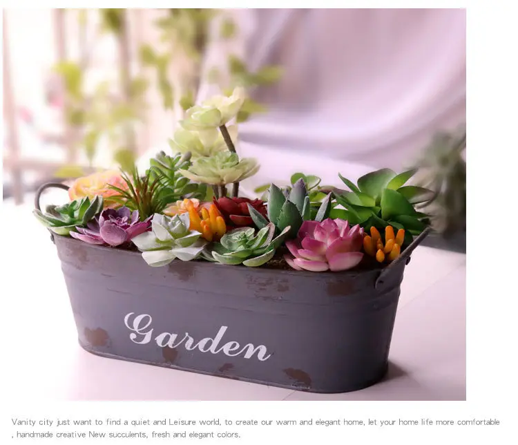 Artificial Succulent Plants Real Touch Landscape Lotus Grass Decorative Fake Plants Home Garden Room Christmas Party Decoration