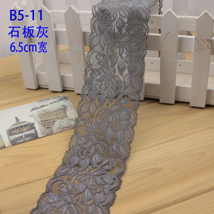 6.5cm Soft Elegant Elastic Lace Trim Fabric Ribbons Tape DIY Sewing Garment Wedding Decoration Accessories White Lace Trimming