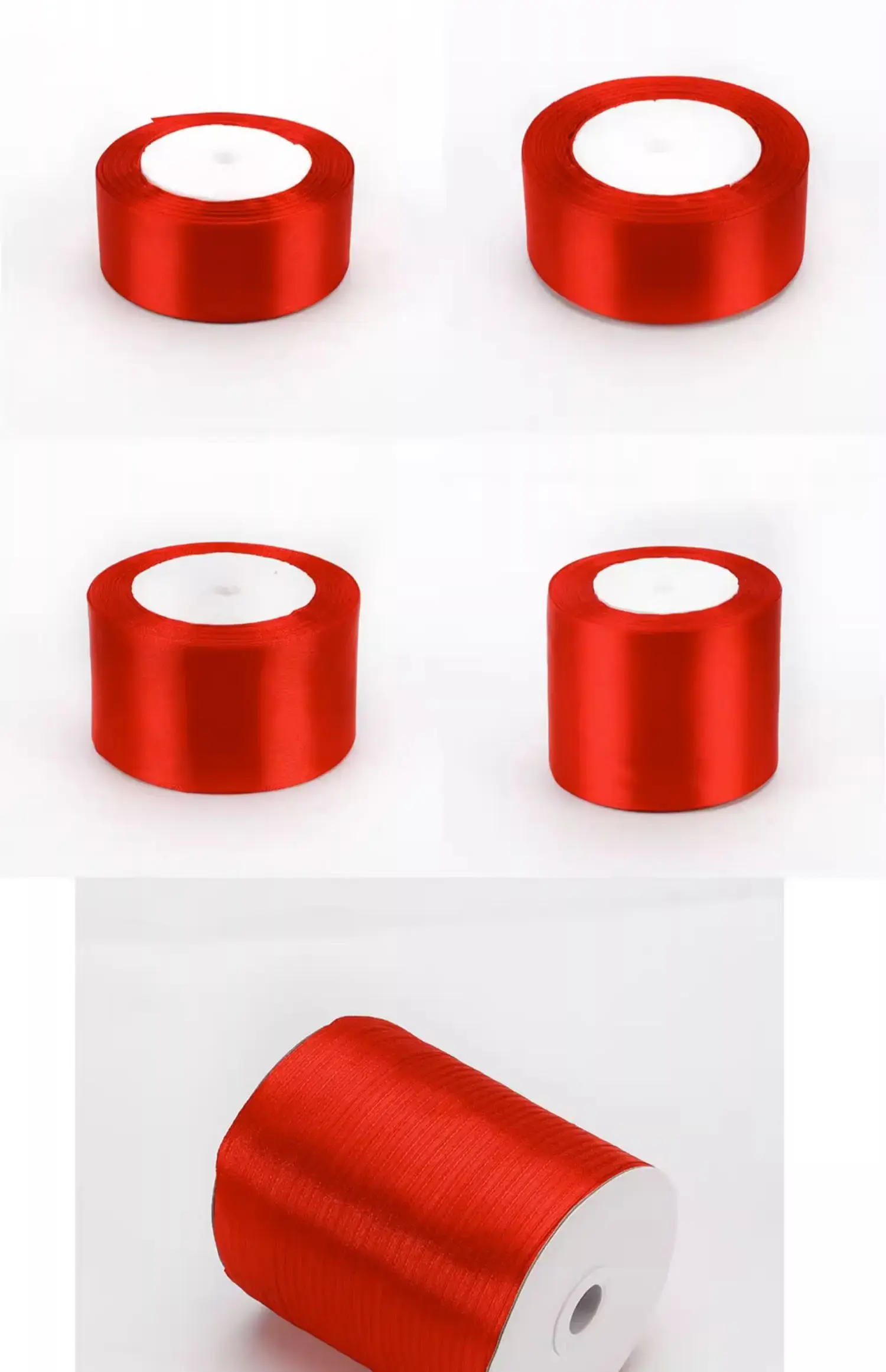Red Satin Ribbon Wedding Christmas Halloween Party Decoration Gift Wrapping Scrapbooking Supplies DIY Bow Crafts Packing Tape