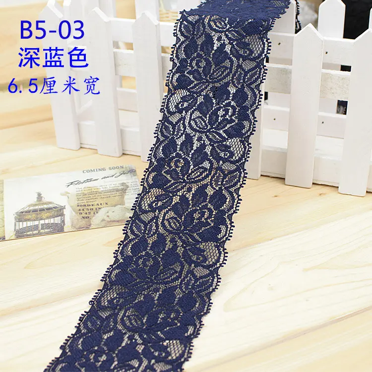 6.5cm Soft Elegant Elastic Lace Trim Fabric Ribbons Tape DIY Sewing Garment Wedding Decoration Accessories White Lace Trimming