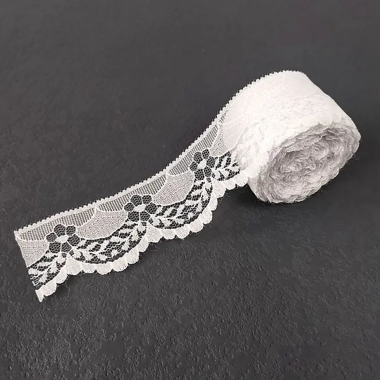 10 Meters High Quality Beautiful White Lace Ribbon Tape 40MM Lace Trim DIY Embroidered for Sewing Decoration African Lace Fabric