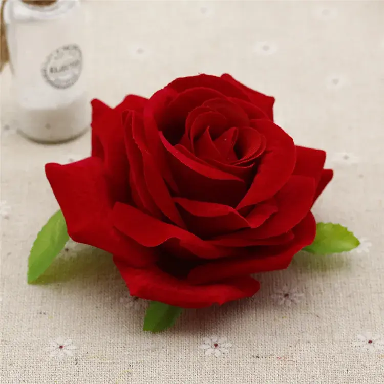 Velvet Artificial Rose Flower Heads for Wedding Wall Arch Flowers DIY Bridal Wreath Valantine's Day Bouquet Gift Box Decoration