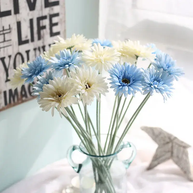 55cm Artificial Gerbera Flower Branch Silk Sunflower Home Garden Decoration Wedding Christmas Festival Party Supplies Flores