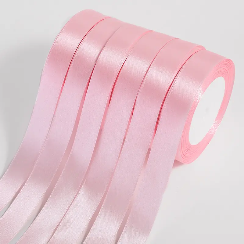 25Yards Pink Silk Satin Ribbons 0.6cm-5cm Partys Christmas Wedding Decorative Craft Supplies DIY Apparel Sewing Supplies