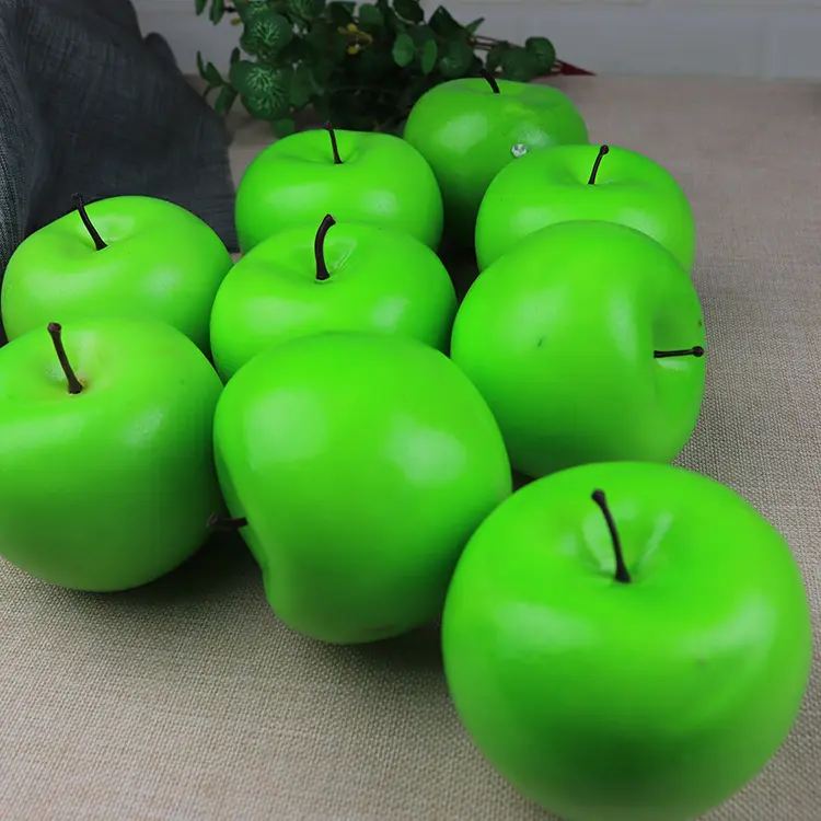8cm Simulation Fruit Apple Plastic Fake Red Green Yellow Apples Photo Props Fruit Home Artificial Varietal Shop Model Decoration