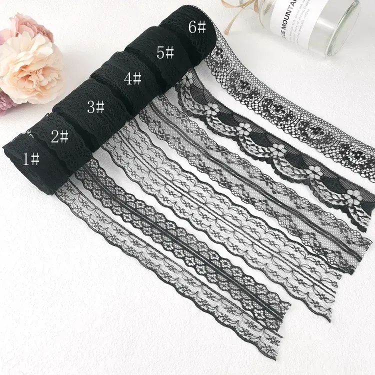 10 Yards/roll Black Lace Fabric Ribbon DIY Webbing Decoration Packing Material Dress Clothing Lace Accessories