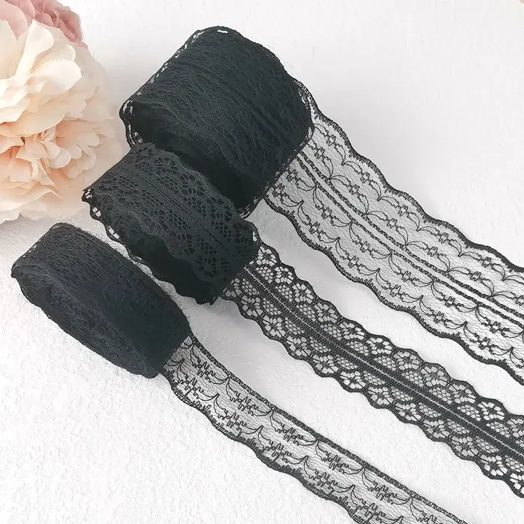 10 Yards/roll Black Lace Fabric Ribbon DIY Webbing Decoration Packing Material Dress Clothing Lace Accessories