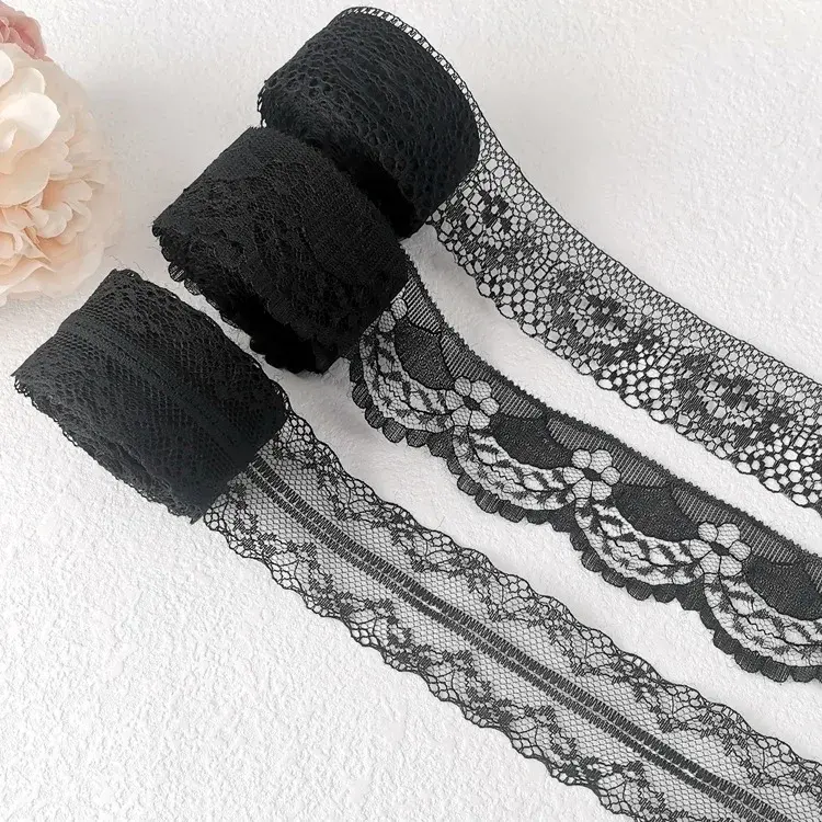 10 Yards/roll Black Lace Fabric Ribbon DIY Webbing Decoration Packing Material Dress Clothing Lace Accessories