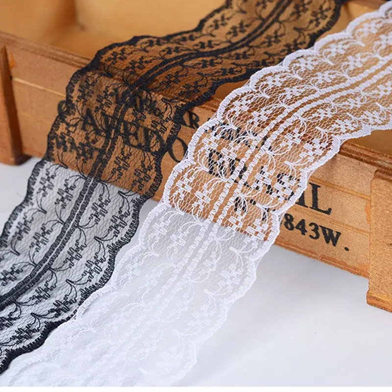 10Meters/Roll 43mm Lace Ribbon Handmade Material DIY Apparel Sewing Fabric Blue Purple Green Pink Red Black White Lace Trimming