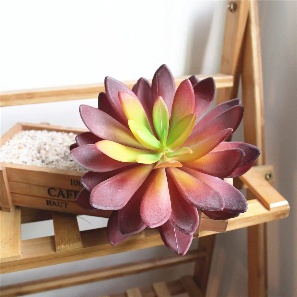 Green Red Lotus Flower Head Artificial Succulent Plants DIY Floral Arrangement Accessories Home Garden Decoration Fake Plants