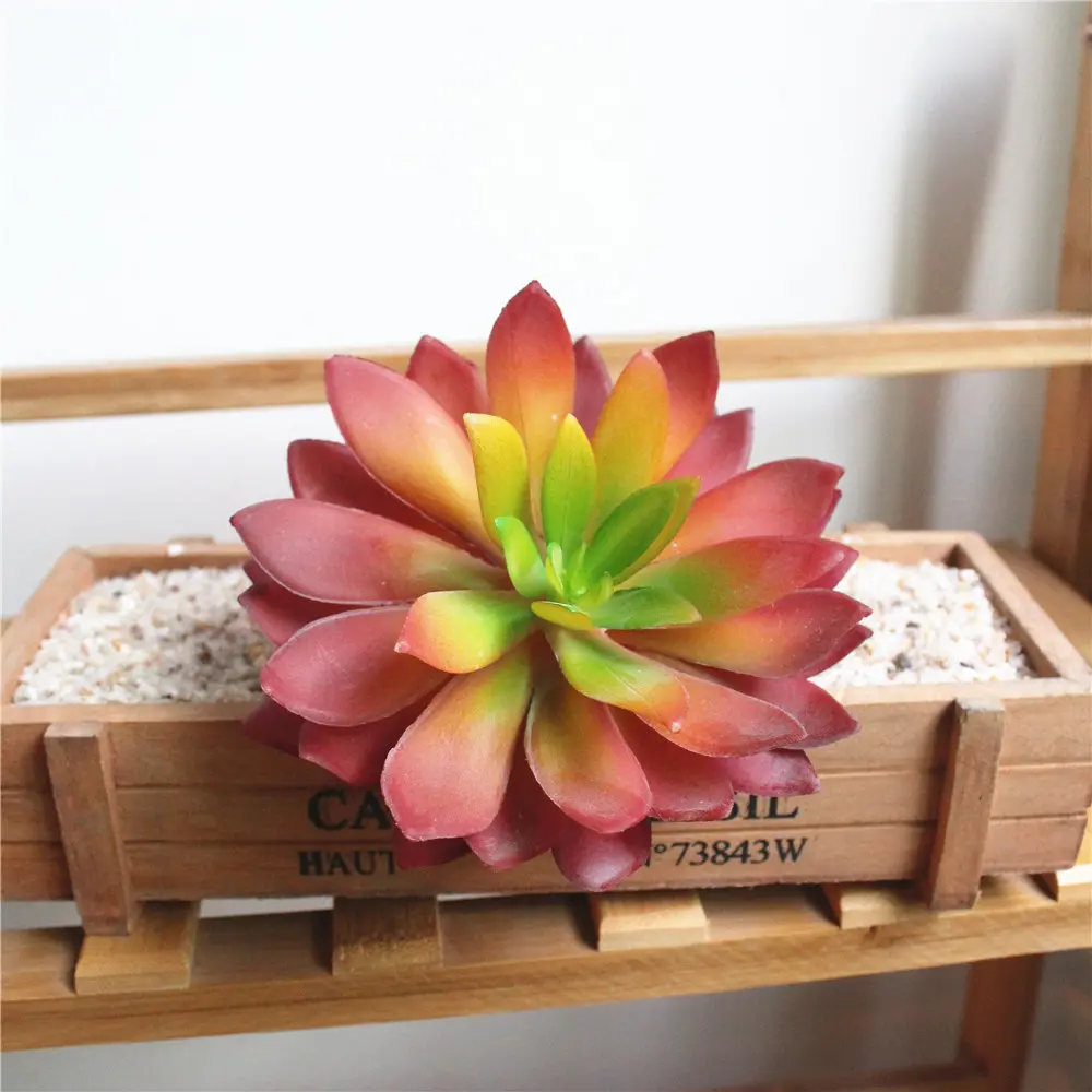 Green Red Lotus Flower Head Artificial Succulent Plants DIY Floral Arrangement Accessories Home Garden Decoration Fake Plants
