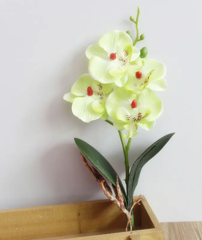 28cm 4Heads Artificial Butterfly Orchid Flower Branch Home Garden Decoration DIY Wedding Flower Wall Arches Fake Flowers Flores