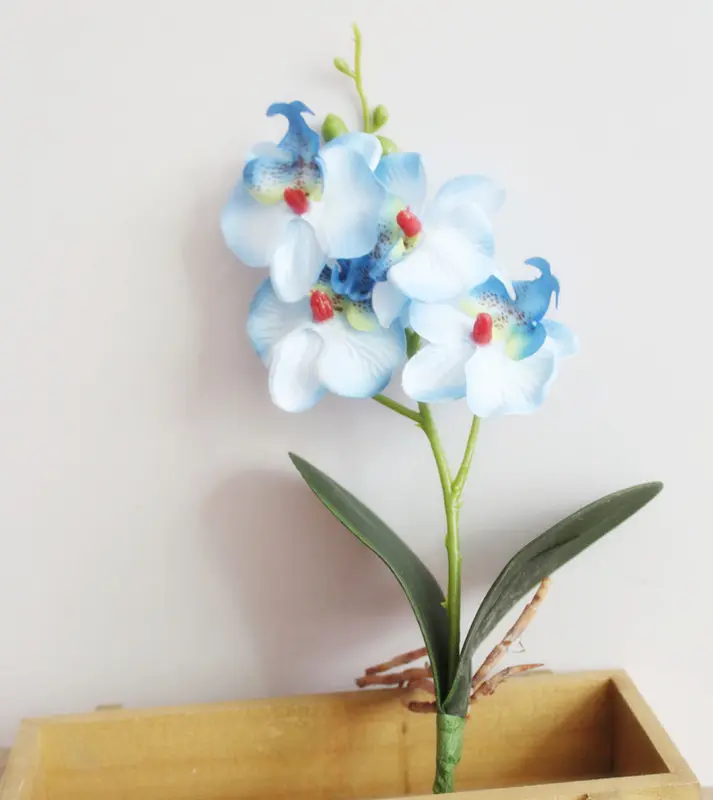 28cm 4Heads Artificial Butterfly Orchid Flower Branch Home Garden Decoration DIY Wedding Flower Wall Arches Fake Flowers Flores