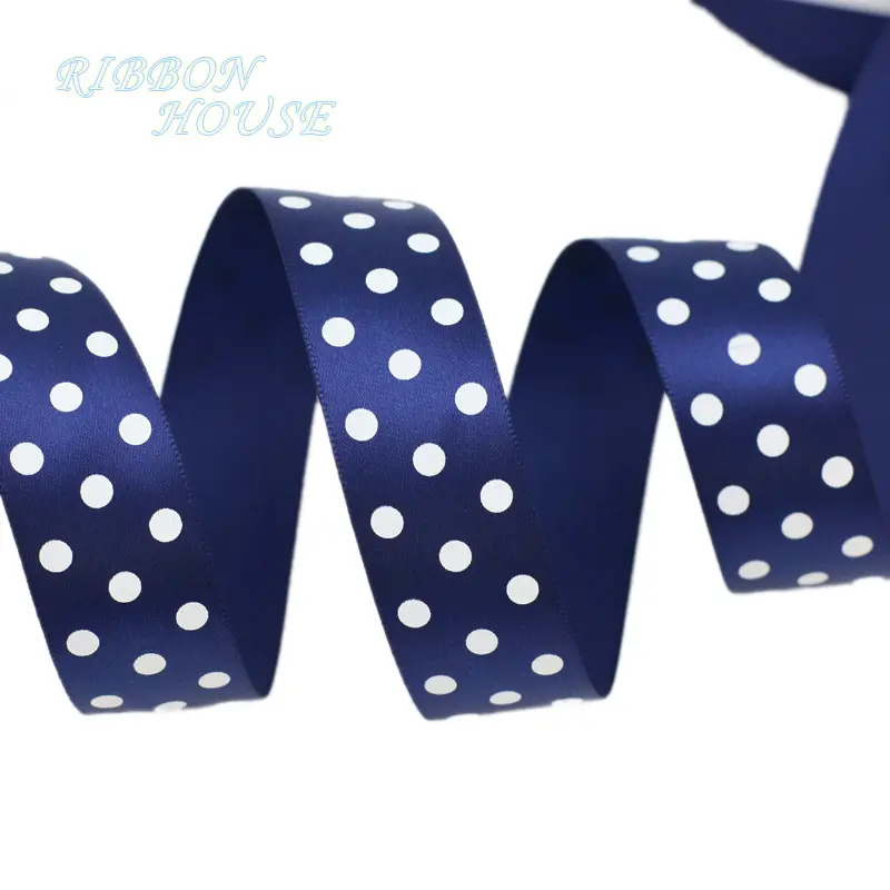 5Meters/Lot 25mm Polka Dot Printed Satin Ribbons DIY Crafts Handmade Material Party Gift Box Decoration Ribbon
