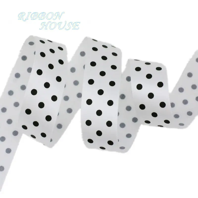 5Meters/Lot 25mm Polka Dot Printed Satin Ribbons DIY Crafts Handmade Material Party Gift Box Decoration Ribbon