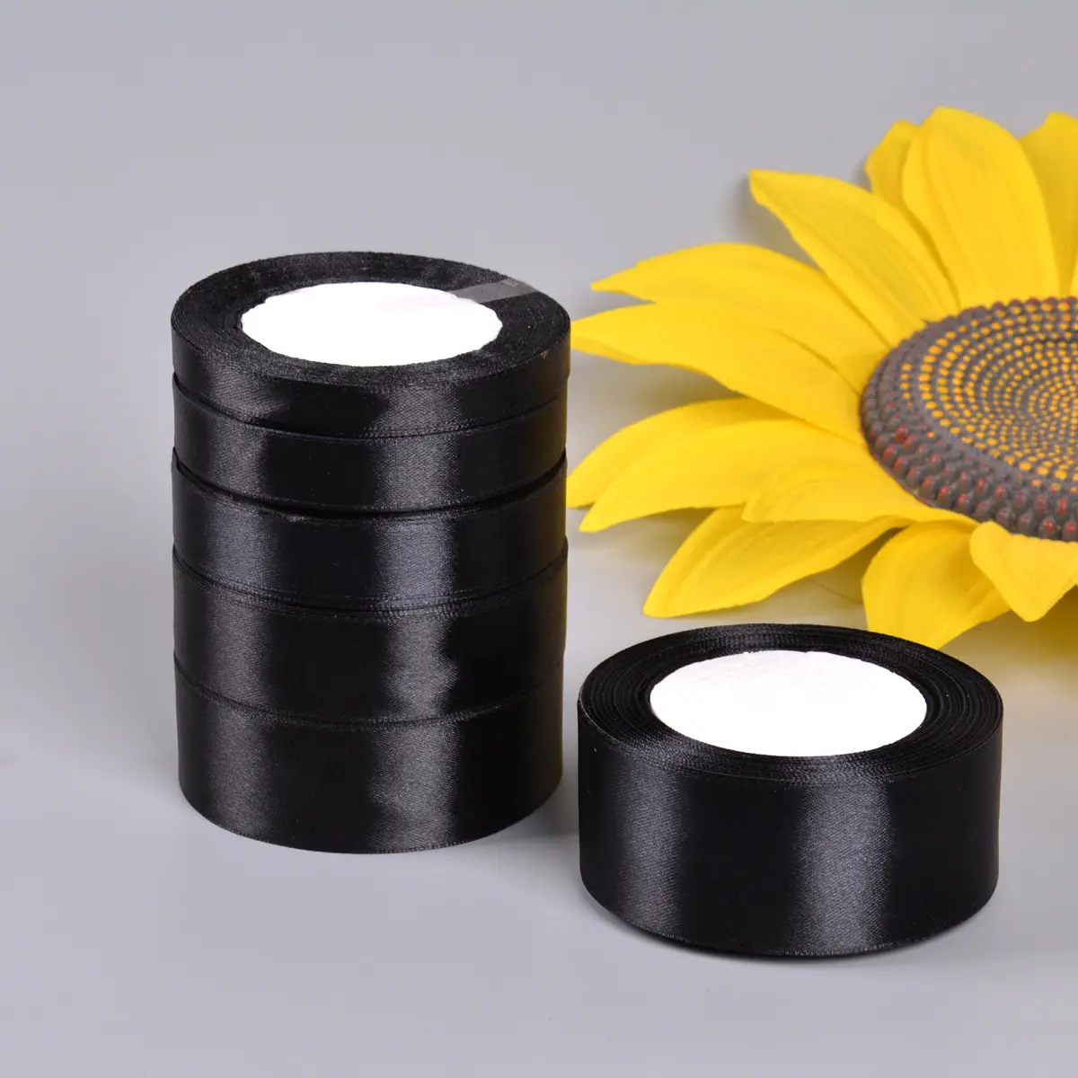 1pcs Black Satin Ribbon 22meters 6mm 10mm 15mm 20mm 40mm 50mm Wedding Party Bow Craft Decor Handmade DIY Apparel Sewing Supplies