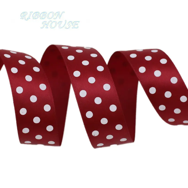 5Meters/Lot 25mm Polka Dot Printed Satin Ribbons DIY Crafts Handmade Material Party Gift Box Decoration Ribbon