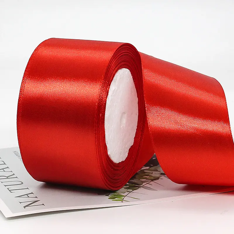 25Yards Red Satin Ribbons 0.6cm 1cm 1.2cm 1.5cm 2cm 2.5cm 4cm 5cm Handmade DIY Wedding Bow Party Decoration Gift Wrapping Ribbon