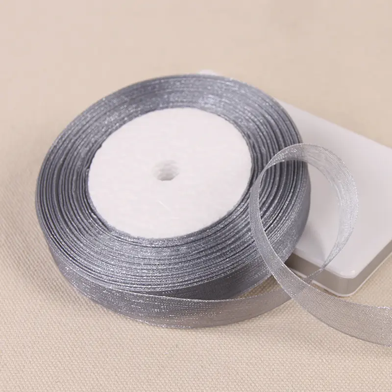 15mm 20mm 25mm 40mm 50mm Gray Organza Ribbon 45Meters/Roll DIY Crafts Supplies Wedding Decoration Valentine's Day Gift Wrapping