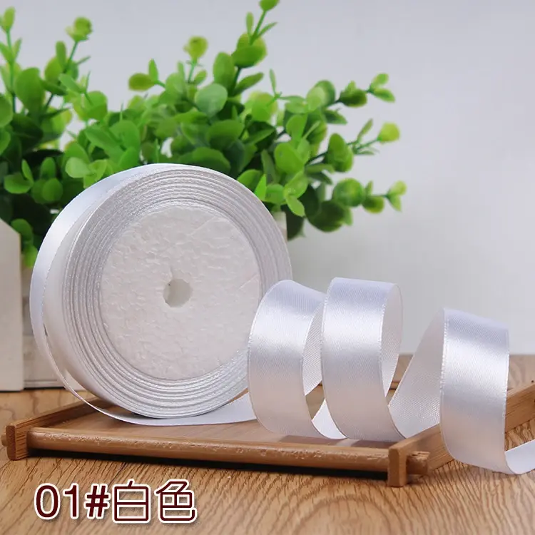6mm 1cm 1.5cm 2cm 2.5cm 4cm 5cm White Satin Ribbons DIY Crafts Material Christmas Birthday Party Cake Gifts Packaging Ribbons