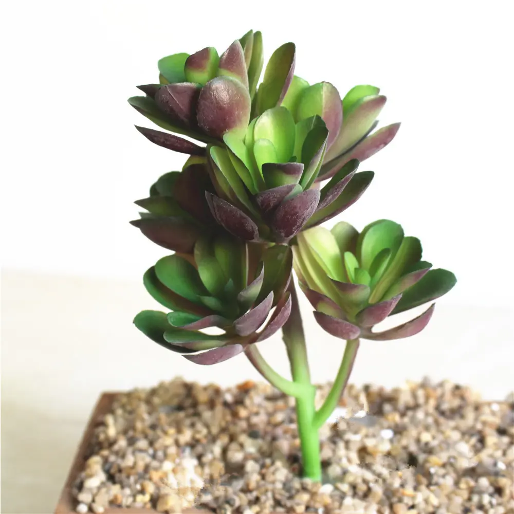 4.5x18cm 7 Heads Lotus Flower Heads PVC Artificial Green Succulent Plants Home Garden Decoration Accessories planta artificial