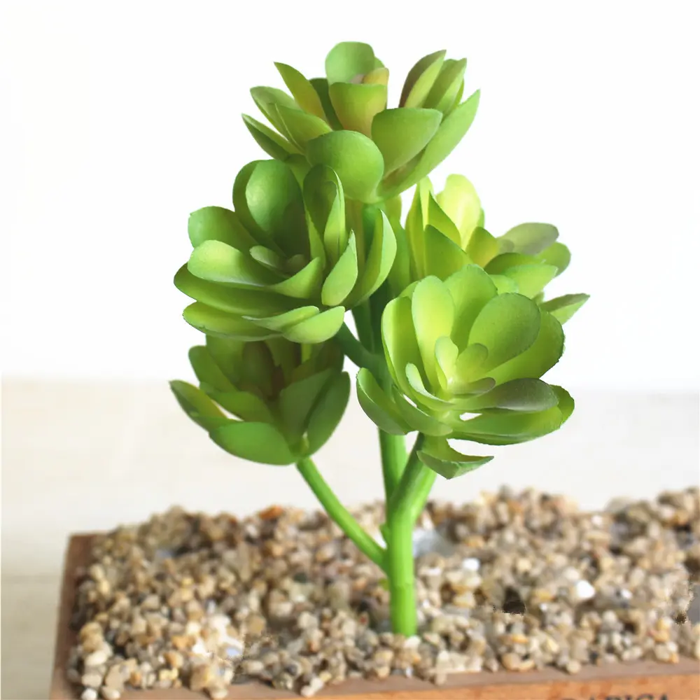 4.5x18cm 7 Heads Lotus Flower Heads PVC Artificial Green Succulent Plants Home Garden Decoration Accessories planta artificial